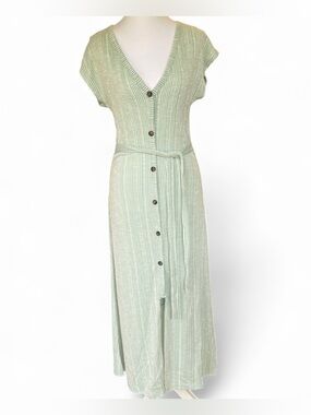 Caution To The Wind Mint Green Button-Front Maxi Dress